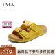 他她（TATA）黃油小熊聯(lián)名勃肯鞋涼拖鞋女2025夏季休閑鞋外穿 黃色 35