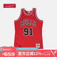 NBA官方Mitchellness復古球衣公牛隊1997-98賽季羅德曼紅色客場(chǎng)夏季 圖片色 L