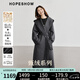 紅袖【甄絨系列】雙面呢大衣冬季2024新款女裝高端氣質(zhì)連帽領(lǐng)毛呢外套 深灰080 M