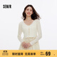 森馬（Semir）針織開(kāi)衫女短款蕾絲V領(lǐng)夏季2025溫柔蝴蝶結修身上衣109325106001
