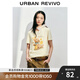 UR2025春季新款女裝趣味萌寵狗狗印花短袖T恤UYL450051 粉卡其 M