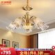 仟潤照明（Qianrunlighting）美式輕奢吊燈客廳全銅餐廳燈現(xiàn)代簡約臥室別墅燈具套餐2025新N222 5頭吸吊兩用+LED三色燈泡+包安裝