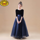 G.duck兒童禮服女童高端大提琴演奏中大童鋼琴演出服女孩十歲生日公主裙 星空藍 140 身高130-135cm年齡9-10歲