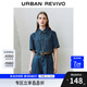 UR2025秋季新款女裝復古做舊紐扣短袖牛仔襯衫UYU850037 藍色 S