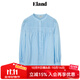 ELAND衣戀襯衫女前襟裥褶泡泡袖寬松純棉透氣上衣夏季新品 淺藍色(51)L/Blue S 160