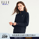 ELLE ACTIVE高級感半拉鏈立領衛(wèi)衣女秋季百搭彈力運動舒適套頭衫經典針織衛(wèi)衣 藏青色 L