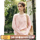 Olrain歐芮兒粉色鏤空針織衫女春季2025新款法式寬松菱格套頭衫 粉色 L