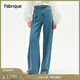 Fabrique 水洗中藍萊賽爾棉腰帶牛仔褲2025年春季 藍色 XS /P
