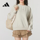阿迪達斯（adidas）女運動(dòng)服跑步健身訓練上衣時(shí)尚潮流衛衣休閑套頭衫  礬土棕 M