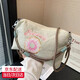 日系刺繡斜挎小包高圓圓同款帆布包2025新款單肩手提包包可愛(ài)女包 【甜甜圈】白色