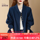 迪菲麗格復古藏藍色休閑西裝外套女2024新款春季設計感小個(gè)子上衣 圖片色 XL