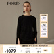 PORTS寶姿新品女裝氣質(zhì)百搭開衩袖毛衫LN9K472JXF030 黑色混色 M/L