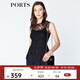 PORTS寶姿 新品商場(chǎng)同款夏新款女裝無袖吊帶內(nèi)襯假兩件上衣 黑色 M (6)