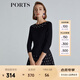 PORTS寶姿 商場(chǎng)同款新品女裝中袖印花針織連衣裙SL8K260KKY002 黑-漣漪粉混色 M