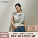 艾諾絲雅詩(shī)【商場(chǎng)同款】2025夏季新品松弛感條紋撞色無(wú)袖針織衫上衣40438130 黑白條 M
