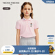 Teenie Weenie Kids小熊童裝25年夏季新款女童甜美泡泡袖POLO衫打底衫 淺粉色 150 cm