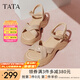 他她（TATA）涼鞋女鞋2025夏季新款休閑厚底法式氣質(zhì)時(shí)裝涼鞋女 杏色 36