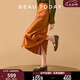 BEAUTODAY法式瑪麗珍鞋女2025夏季新款真皮平底淺口單鞋女復(fù)古芭蕾舞鞋皮鞋 可可咖 37