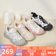 駱駝（CAMEL）丑萌登山鞋女時尚撞色戶外休閑鞋 L24S076620 米/銀/黃 38