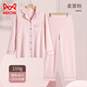 貓人孕婦月子服純棉夏季產(chǎn)婦喂奶哺乳睡衣女懷孕期大碼家居服套裝 粉色 M 【建議100斤以下】