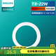 飛利浦（PHILIPS） LED吸頂燈燈芯燈盤燈板替換環(huán)形蝴蝶燈管節(jié)能蝶管U型熒光燈管環(huán) 【T8粗管】22W 白光