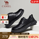 駱駝（CAMEL）皮鞋男2025春季新款牛皮經(jīng)典商務(wù)通勤軟底舒適休閑英倫紳士職場(chǎng)男 G15S155029 黑色 41