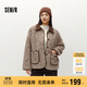 森馬（Semir）外套女冬仿兔毛拼接燈芯絨翻領(lǐng)寬松落肩上衣氣質(zhì)夾克107724108001