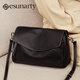 ESUNARTY真皮斜挎包女2026新款枕頭包媽媽包頭層牛皮通勤包母親節生日禮物 黑色【植鞣頭層牛皮】