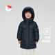 保姆鵝 兒童羽絨服中長(cháng)防風(fēng)加厚男童女童連帽蓄暖冬季羽絨外套[NG2859] 墨藍（海軍藍） 110