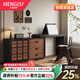 夢(mèng)鹿K1中古梳妝臺斗柜一體臥室復古胡桃木紋化妝桌高級實(shí)木梳妝柜 1.2m翻蓋梳妝臺+1.2m斗柜 【鏡子可前置】 【胡桃木紋+環(huán)?？酒帷? title=