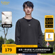 卡賓（CABBEEN）【純棉】高周波LOGO長袖T恤男裝2024秋季新款寬松潮牌打底衫 煤黑色01 XL /180/52