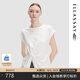 歌力思（ELLASSAY）春夏新款棉不對稱(chēng)中式盤(pán)扣掐腰設計氣質(zhì)短袖T恤女EWV352Z0050 純凈白 XS