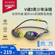 速比濤（Speedo）兒童泳鏡V速3代智感貼合防霧防曬青少年專業(yè)競(jìng)速鍍膜泳鏡 彩虹/灰