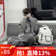 QGF重磅高街設計感春秋季連帽衛衣男女寬松情侶款學(xué)院風(fēng)痞帥上衣外套 XZ308A-2-ZW092 淺灰色 XL [建議110-130斤]