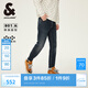 杰克·瓊斯（JACK&JONES）秋時(shí)尚潮修身水洗貓須薄絨保暖彈力牛仔褲長(zhǎng)褲男褲男裝224432087 A14深牛仔藍(lán) 30 170 W30/L30