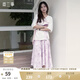 兩三事輕靈蝶夢(mèng) 2025春季新款甜美印花不規則高腰半身裙長(cháng)裙 粉花色 S