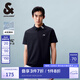 杰克·瓊斯（JACK&JONES）POLO衫男士夏季新款撞色翻領(lǐng)涼感短袖復(fù)古簡約短袖polo衫衣服男裝 炭黑藍(lán)E40 M (175)