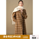 獨(dú)束大碼女裝老錢風(fēng)斗篷款雙面呢大衣胖mm冬季新款時尚毛呢外套 格紋 L (尺碼：2)