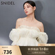 SNIDEL2025春夏新品甜美一字肩泡泡袖荷葉邊襯衫上衣SWFB251168 象牙白 均碼 (F)