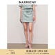 MAXRIENY【異域·摩洛哥-商場(chǎng)同款】精致休閑小A型釘珠半身短裙 冰藍 S 01/34