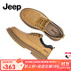 Jeep吉普男鞋秋冬新款英倫風(fēng)透氣低幫工裝鞋男戶(hù)外休閑大頭馬丁靴子男 土黃色(運動(dòng)碼) 41 (255mm)
