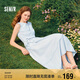 森馬（Semir）連衣裙女顯瘦收腰長裙溫柔2025夏季氣質(zhì)木耳邊背心裙107425114060