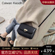 CALWAN KEODH真皮小方包包女包新款2025輕奢ck風(fēng)斜挎單肩包生日禮物送女友老婆 【黑色】品牌小眾百搭高級感簡(jiǎn)約風(fēng)琴包實(shí)用走心