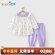 優(yōu)奇女童套裝嬰兒秋裝2025新款兒童洋氣時(shí)髦小童衣服女寶寶上衣褲子