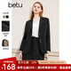 百圖betu女裝春季新款西裝氣質(zhì)小西服外套學(xué)院風(fēng)通勤西服2401T37 黑色 M