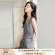 香影灰色西裝套裝女2025秋季新款馬甲闊腿西服褲子職場通勤兩件套 灰色 S