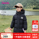 笛莎三防笛莎童裝女童羽絨服冬裝棉衣時尚中長款羽絨服 黑色 150
