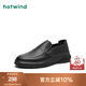 熱風(fēng)（Hotwind）【商場(chǎng)同款】男士皮鞋春季新款時(shí)尚厚底一腳蹬休閑皮鞋百搭樂(lè)福鞋 01黑色 40 (250mm)