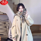 浪莎燕麥色羊毛呢子大衣女2025秋冬新款韓系赫本風(fēng)小個(gè)子毛呢外套加厚 燕麥色 （加棉） 加厚 S