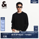 杰克·瓊斯（JACK&JONES）男裝針織衫純色舒適純棉立體鋼印圓領(lǐng)套頭毛衣 E40 黑色 M 175